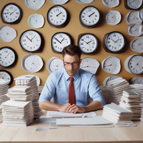 male employee working overtime